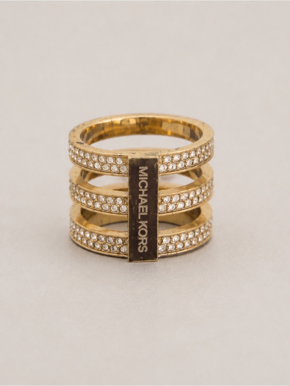 Michael Kors Three-band gold pave ring